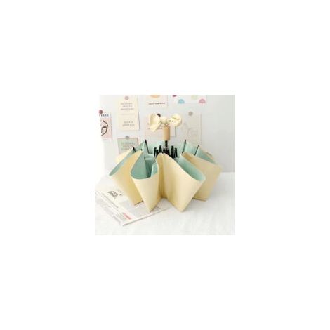Parasol pliable manuel – Jaune et vert – Parasol portable pour protection soleil et pluie (1/3)