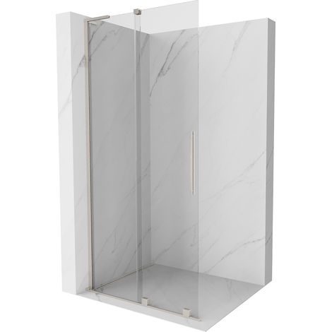 Mexen Velar L Duschwand Schiebetür Walk-in 90 x 200 cm, transparent 8 mm, gebürsteter Nickel - 871-090-003-03-97 (1/5)