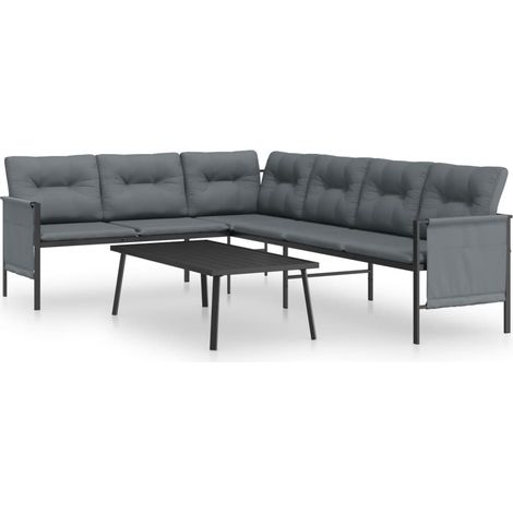 Maison Exclusive - Salon de jardin 2 pcs anthracite acier (1/5)
