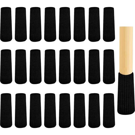 Lot de 24 chaussettes de chaise en feutre équipées de patins feutrés antidérapants, protègent le sol des tables et meubles, préviennent les rayures et les bruits de frottement (1/5)