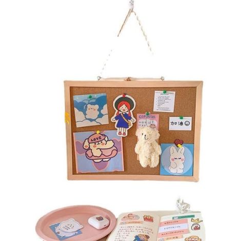 Tableau D'affichage - Bois - 20x30 Cm - Blanc - Design Contemporain - 1 Pièce