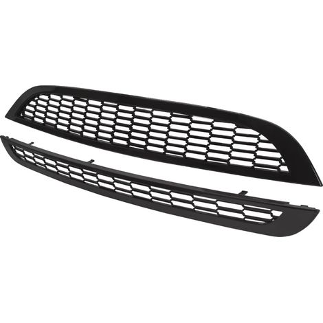 Cubierta de la rejilla del parachoques delantero, material plástico, color negro brillante, compatible con MINI R50 R52 R53, montaje superior e inferior, cumple con las especificaciones originales. (1/5)