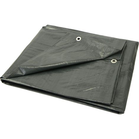 Bâche Geko 6 x 10 m, 120 g/m² en polypropylène gris (1/2)
