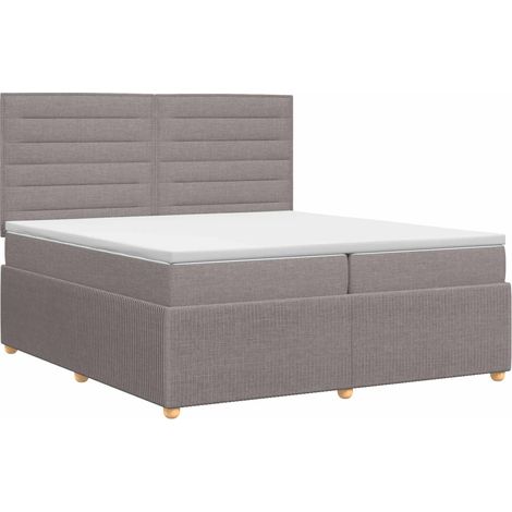 Maison Exclusive - Letto box spring con materasso Tortora 200 x 200 cm Tessuto (1/5)