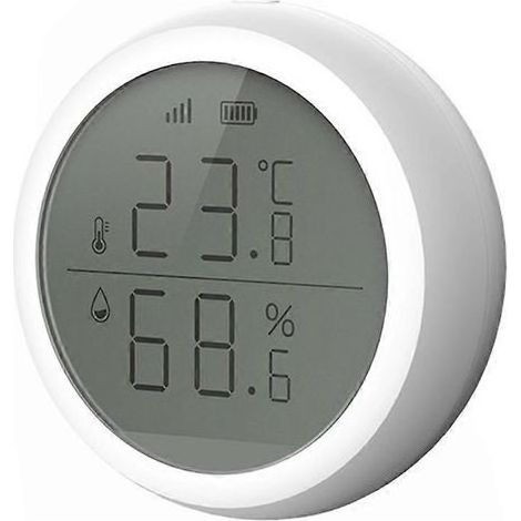 Capteur intelligent WiFi Zigbee de température et d'humidité avec écran LCD, historique des modifications, télécommande pour la sécurité de la maison connectée (1/5)