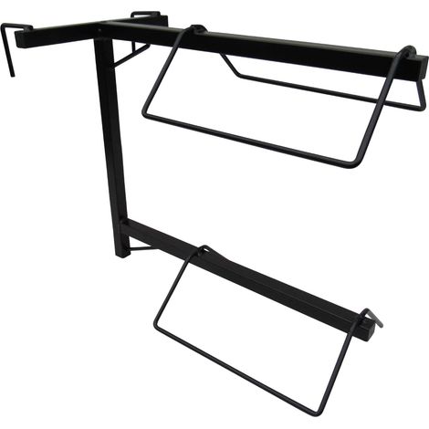 Double Hanging Saddle Rack (Horse Portable 2 Tier Stand Tack Holder Equestrian Stalls Metal Black) (1/5)