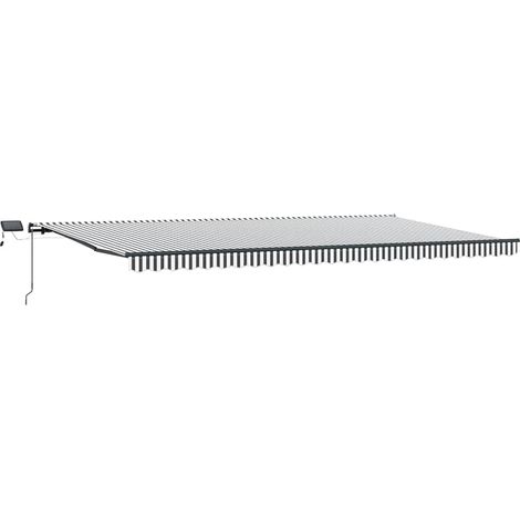 Maison Exclusive - Markise Manuell mit LEDs Anthrazit & Weiß 600x (1/5)