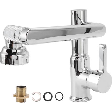 Robinet de lavabo rotatif à affichage numérique G1, robinet d'eau allongé, robinet de lavabo chromé (1/5)