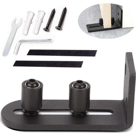 1pcs de guide-sol réglable pour portail coulissant, rail de porte coulissante, 1 portes (pas de rainure sur la porte, pas de perçage du sol) (1/5)