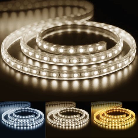 Ruban LED 220V 5050 IP65 60LED/m (au mètre) - Blanc Froid - SILUMEN (1/5)
