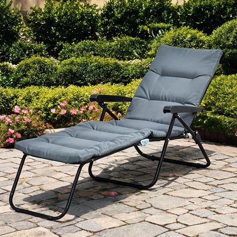 Transat pliable en acier 153 x 58 x 89 cm (1/5)