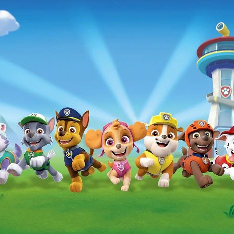 papier peint panoramique PAW Patrol - La Pat' Patrouille vert et bleu  - Sanders & Sanders (1/5)