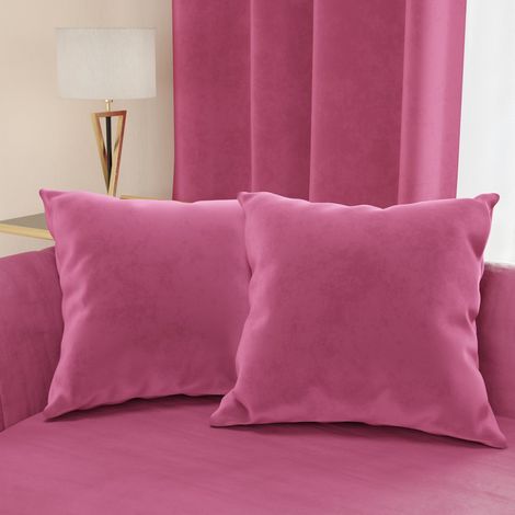 2 Coussins Canapé en Velours avec Remplissage, Housses de Coussin pour Chambre, Coussins Décoratifs en Velours avec Housse à Sac, Fuchsia 2 Pièces - 30x30 cm (1/4)