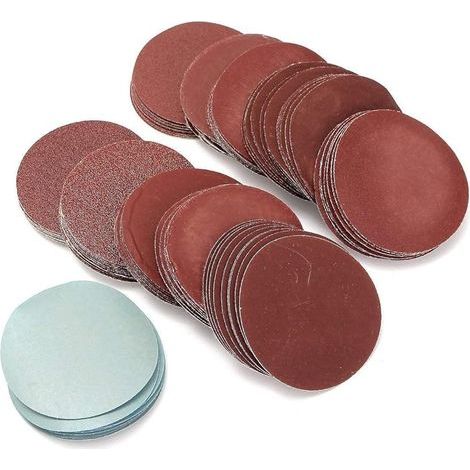 Lot de 100 disques abrasifs de 7,6 cm, grain 80 à 3000, papier abrasif pour ponceuse sèche et humide pour bois, métal, miroir, bijoux, voiture (1/4)