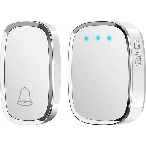 Sonnette sans fil, étanche, conception murale, distance de transmission de 300 mètres/1000 pieds, 4 niveaux de réglage du volume, 36 sonneries en option, résistant aux intempéries, alimentation par ba (1/5)
