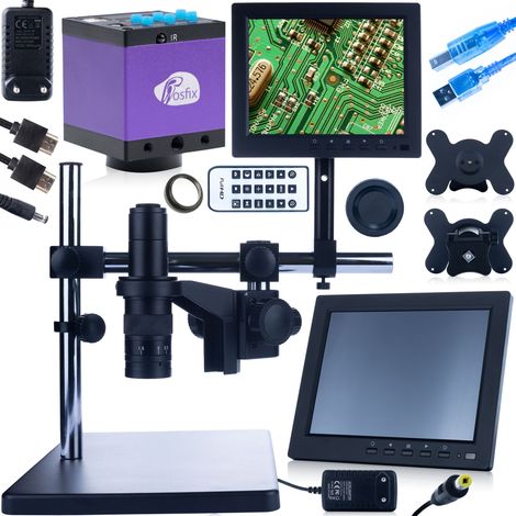 Rosfix Microscopio digitale con braccio regolabile Earth Pro MCEP-0.5X-PZRR + Display da 8 pollici + Supporto per microscopio digitale + Fotocamera Tucana (1/5)