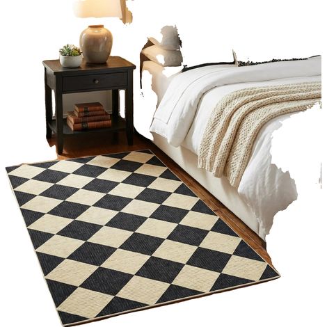 Alfombra para pasillo, base de goma antideslizante, lavable a máquina, color café, 80 x 150 cm. (1/2)