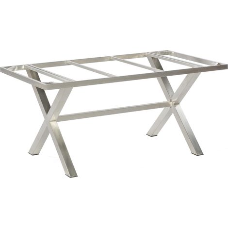 Tischgestell Base-Spectra X-Gestell aus Quadratrohr Aluminium silber 200 x 100 c
