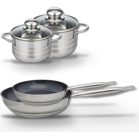Lot de 2 Poêles 24/28cm et 2 Faitouts 14/16cm Elo Profi Therm Platinum (1/5)
