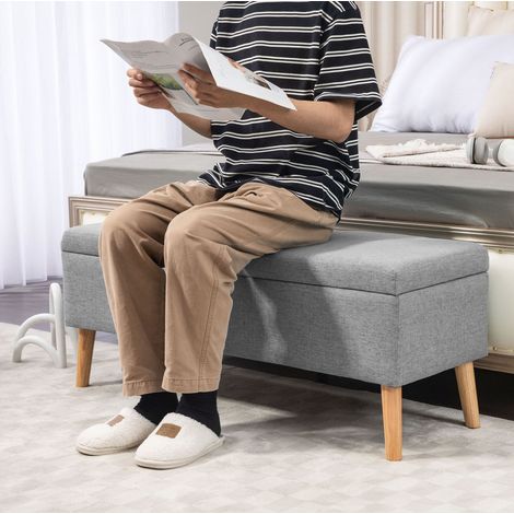 Sitzmöbel Sitzbank Stauraum 110 39 45 Grau OKMYHOME (1/5)