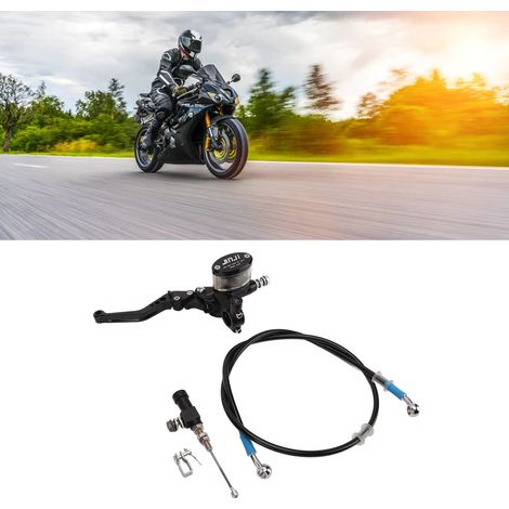 Accessoires moto : frein et embrayage CNC 22 mm + kit de câble universel, réglable à 6 vitesses, noir universel. (1/5)