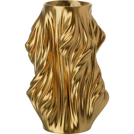 Vase Déco en Porcelaine "Impression 3D" 28cm Doré