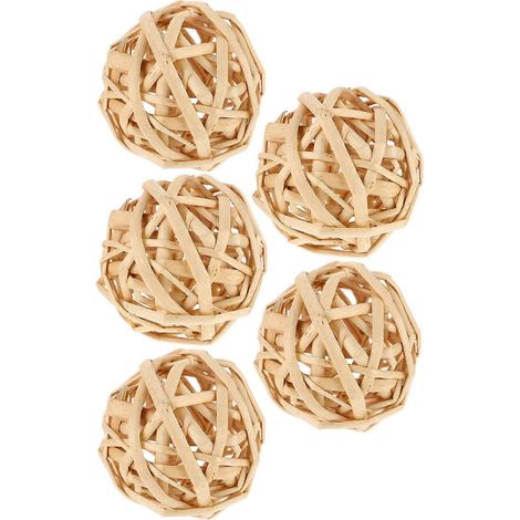 Boules de rotin décoratives pour la maison, lot de 5 (1/5)