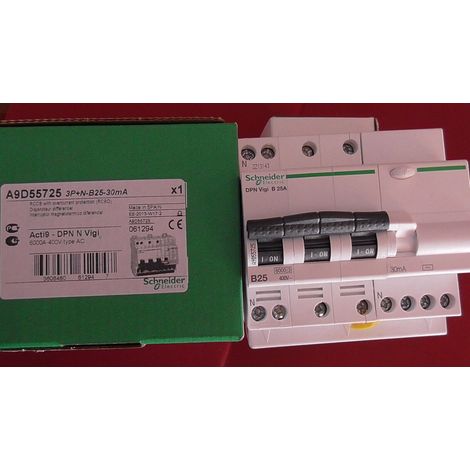 DPN N VIGI 3P+N B 25A 30mA-AC SCHNEIDER DISJONCTEUR DIFFERENTIEL A9D55725