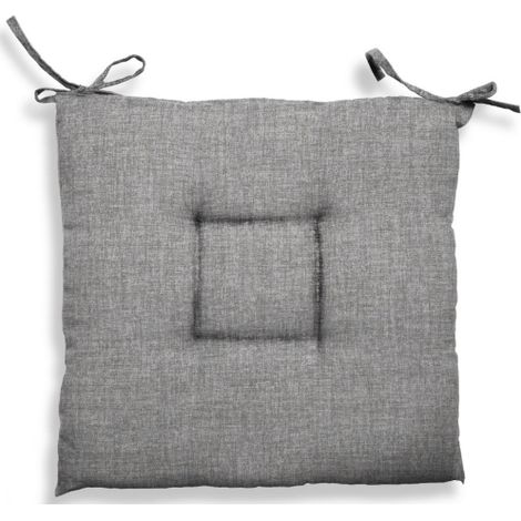 Cuscino per sedie Creta 60% poliestere 40% cotone doppia imbottitura 40x40x5 cm grigio da giardino esterno