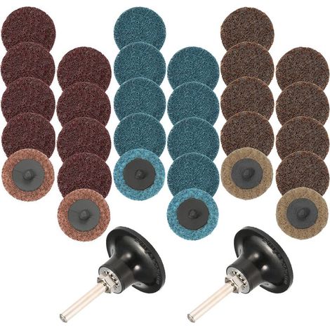 30 disques abrasifs à changement rapide Ensemble de disques, 2 pcs 1/10,2 cm Pad support Tige, Surface Conditioning Disques pour Prep Strip Grind Vernis Finition ronce de rouille (1/5)