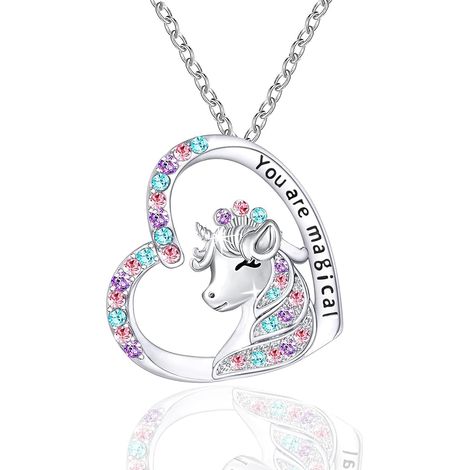 Collier magique pour filles, pendentif cœur en cristal, bijoux, cadeau pour fille, petite-fille, nièce, anniversaire