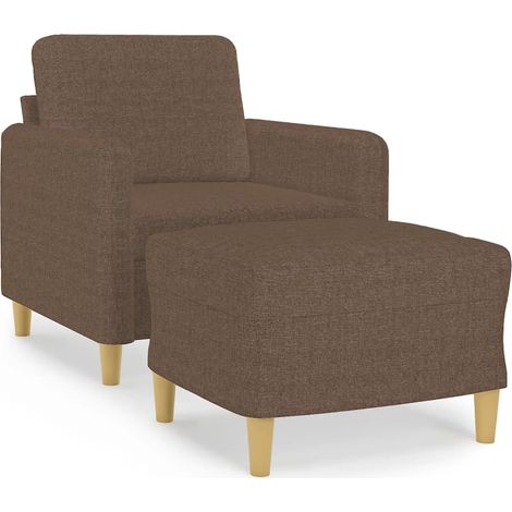 Maison Exclusive - Poltrona con Poggiapiedi Marrone 60 cm in Tessuto