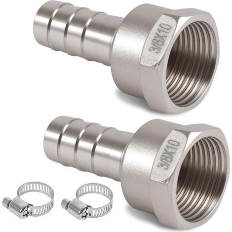 Douille de tuyau en acier inoxydable 304, barbelée de 10 mm vers raccord de tuyau IG 3/8" (1/5)