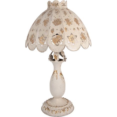 Lampe à poser design en métal beige Ø 41 x 69 cm pour salon et chambre douille E27 - PANGIVO (1/5)