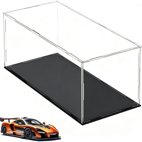 Transparente Vitrine Acrylique Poussière avec Base Noire 25x15x10cm (1/5)