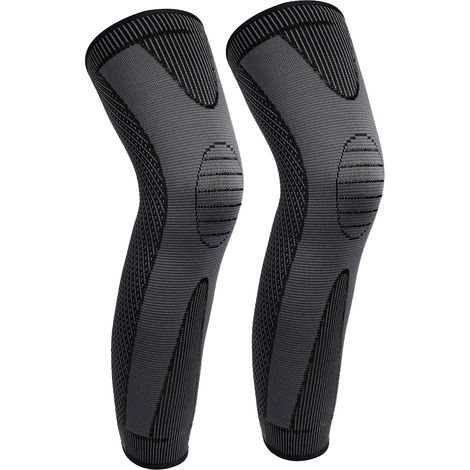 par de rodilleras, nailon elástico tejido, sistema antideslizante de silicona, protección 360°, para deportes al aire libre. (1/5)