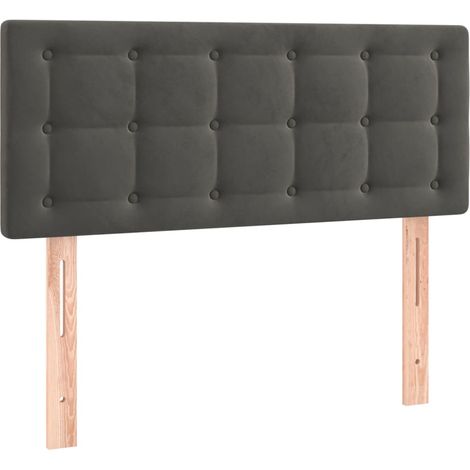 Testiera letto accessorio camera da letto mobili LED 90 x 5 x 78/88 cm tessuto in velluto grigio scuro TDL0200991