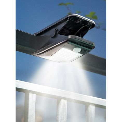 Lampes de sécurité solaires extérieures avec détecteur de mouvement à clip, 72 LED Lampes solaires super lumineuses pour jardin extérieur, IP65 Lampes de camping extérieures étanches, Éclairage à clip (1/5)