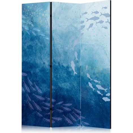 Dekorativer Paravent artgeist Fischmuster Blau 135x172 cm