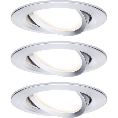 Luminaire à LED encastrable LED intégrée Paulmann Coin Slim 93903 N/A 18 W aluminium (brossé) jeu de 3 (1/5)