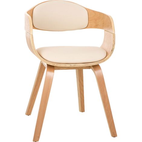 Élégant chaise de visiteur moderne Eco Leather Dining Différent Couleurs Couleur : Naturel et crème (1/5)