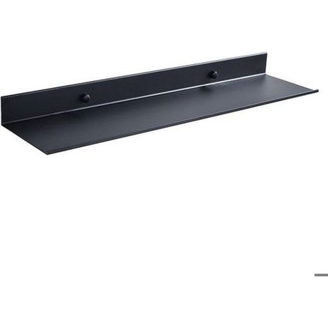Étagère de salle de bain noire en aluminium, étagère flottante gain de place, support de rangement mural pour coiffeuse (1/5)