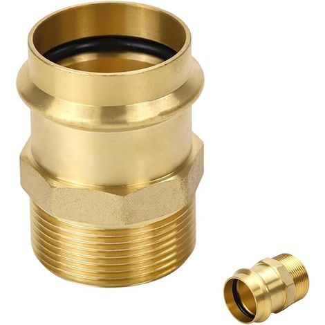 Raccord À Sertir Laiton 1/2 Pouce M x 18mm, Raccord De Transition Cuivre Pour Eau Potable Et Installation De Chauffage, Pour Tube Diamètre Extérieur 18mm (1/5)