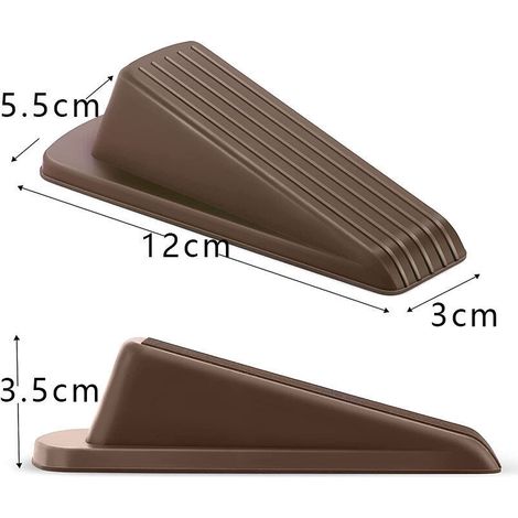 1 butée de porte pour cale en caoutchouc au sol, espace de porte et anti-verrouillage, butée de porte empilable robuste pour portes robustes en moquette (marron foncé) (1/3)