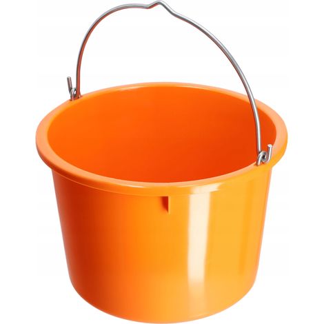 KADAX Baueimer aus Kunststoff, Mörteleimer mit Griff, 1 Stück, Orange, 20L