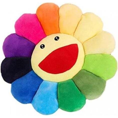 Plüschtier mit Sonnenblume, buntes Plüschkissen mit Sonnenblume, weiches und bequemes Sofakissen, Kissen für Zuhause, Kissen für Haustiere