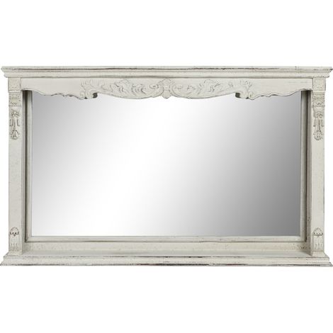 Miroir Sapin Mdf 125X12X76 Vieilli Blanc (1/5)