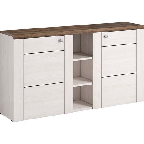 Credenza Amaury in legno bianco a 2 ante (1/4)