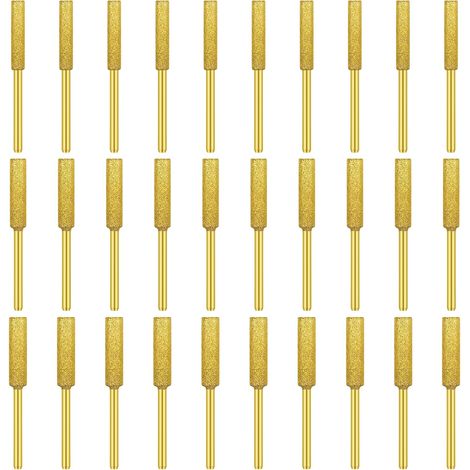 30 broches d'affûtage diamantées pour tronçonneuse - Revêtement en titane - 5/32", 3/16", 7/32" - Kit d'affûtage pour tronçonneuse - Or (1/5)