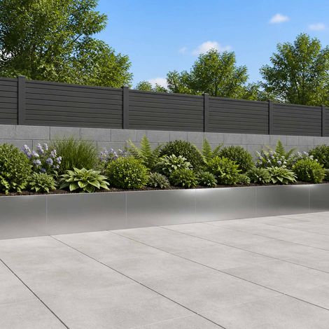 vidaXL Retaining Wall 4 pcs 100 x 12 x 40 cm Galvanised Steel Silver (1/5)